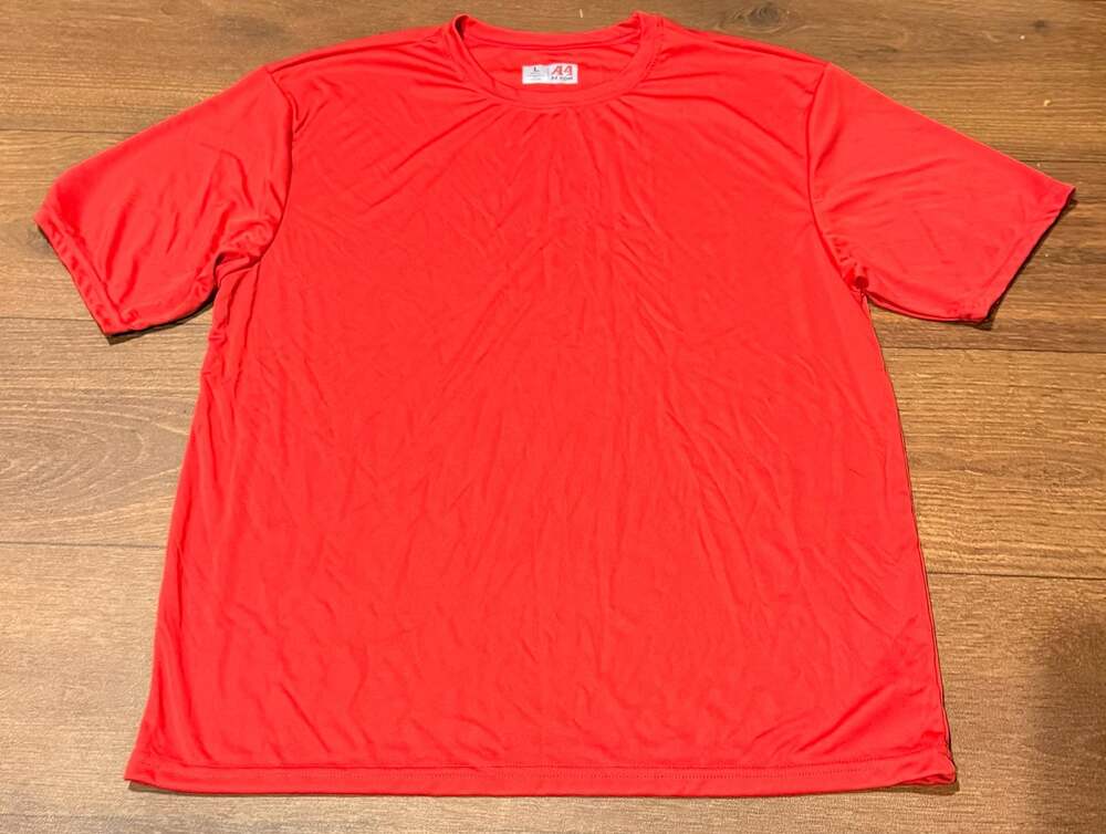 A4 Men's Red Performance Short Sleeve T-Shirt Style N3142 Size Large